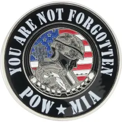 US Military You Are Not Forgotten POW MIA 1" Pin