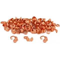 50 Clamshell Bead Tips Jewelry Part Copper Plated