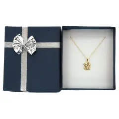 14K Gold Guardian Angel Charm with 18" Gold Cable Chain & Gift Box