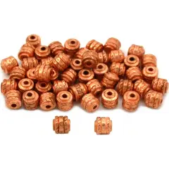 Barrel Bali Beads Copper Plated Parts 4.5mm Approx 50