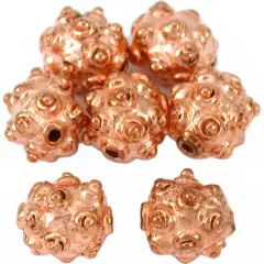 16g Bali Dot Round Beads Copper Plated 10mm Approx 6