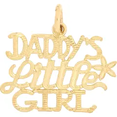 14K Gold Daddys Little Girl Charm 14.5mm