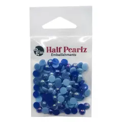 Buttons Galore Flat Back Half Pearls in AB Finish - Multiple Color Assortments - 36 Grams Coastal