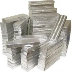 100 Silver Cotton Boxes Jewelry Bracelet Watch Displays 8"