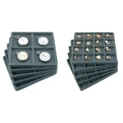 10 Gray Jewelry Display Tray Inserts4 Slot & 16 Slot Trays included in Kit