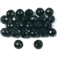 Agate Black Round Faceted Beads 6mm 24Pcs
