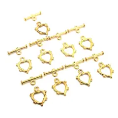 Bali Heart Toggle Clasp Gold Plated New 21mm Approx 8