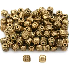 Tube Bali Beads Antique Gold Plated Part 5mm Approx 100