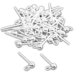 40 Sterling Silver Stud Ball Earrings Post 3mm Parts