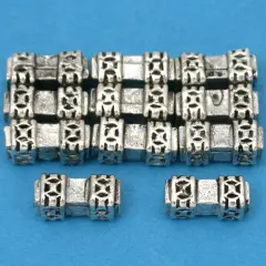 Rectangle Tube Beads Antique Silver Plt 11mm Approx 10