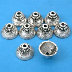 Bali Bead Caps Antique Silver Plated 12.5mm Approx 8