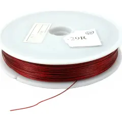 328 Ft Flexible Red Coated Beading Wire 7 Strand 0.40mm