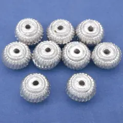 Spacer Beads Silver Plated Jewelry 17gr 9mm Approx 8