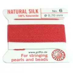 Coral Griffin Silk Bead Stringing Cord #6