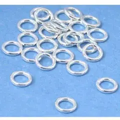 25 Jump Rings Closed Sterling Silver 21 Gauge 4mm