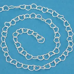 St Silver Heart Chain Bulk By The Foot Unfinished 3.8mm