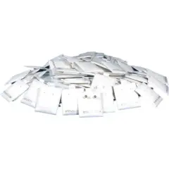 100 White Sterling Silver Earring Display Cards Puff 1.5" x 1.75"