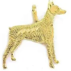 14K Yellow Gold Doberman Pinscher Charm Dog Jewelry