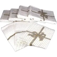 500 Silver Bow Paper Gift Bags Shopping Tote Sales Bag 8.5 x 11"