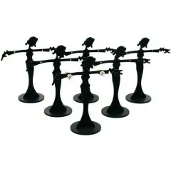 6 Black Metal Earring Dancer Jewelry Showcase Display Stands 2.5"