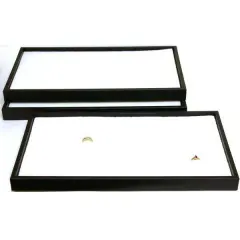 3 72 Slot White Ring Display Box Trays Case Fixture