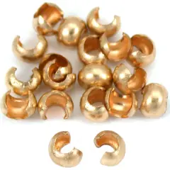 20 14K Gold Filled Crimp Bead Covers Beading 2.4mm New