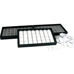 100 White Puff Earring Cards & Display Trays