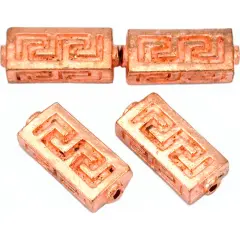 Rectangle Beads Copper Plate Tube Beading 19mm Approx 4