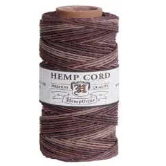 Hemptique 1mm #20 Variegated Hemp Cord Spools Eco Friendly Sustainable Naturally Grown Jewelry Bracelet Making Paper Crafting Scrapbooking Bookbinding Mixed Media Crocheting Macrame Seasonal Holiday Gift Wrapping Outdoor Gardening Earthy