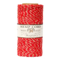 Hemptique 1mm #20 Metallic Hemp Cord Spools Jewelry Bracelet Making Crafting Scrapbooking Bookbinding Mixed Media Crocheting Macrame Gift Wrapping Red gold