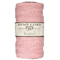 Hemptique 1mm #20 Hemp Cord Spools Jewelry Making Macrame Crochet Crafting Gift Wrapping Powder pink