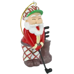 Golfing Santa Claus Christmas Ornament