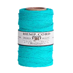 Hemptique 1mm #20 Hemp Cord Spools Jewelry Making Macrame Crochet Crafting Gift Wrapping Teal