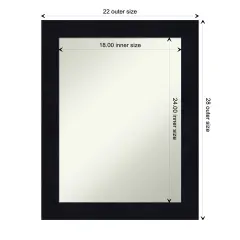 Amanti Art Non-Beveled Wood Wall Mirror, Shiplap Navy Frame