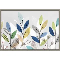 Morning Glory II (Floral) by Isabelle Z 23-in. W x 16-in. H. Canvas Wall Art Print Framed in Grey