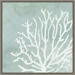 Sea Crown II (Coral) by Aimee Wilson 16-in. W x 16-in. H. Canvas Wall Art Print Framed in Grey