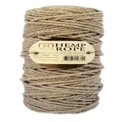 Hemptique Hemp Rope Half Kilo Spools Eco Friendly Sustainable Naturally Grown Jewelry Bracelet Making Paper Crafting Scrapbooking Bookbinding Mixed Media Crocheting Macrame Seasonal Holiday Gift Wrapping Outdoor Gardening