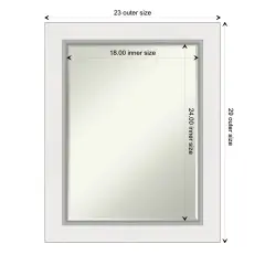 Petite Bevel Wall Mirror, Eva Frame Eva White Silver