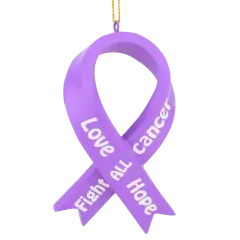 Hope - Love - Fight All Cancer Ribbon Christmas Ornament