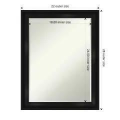 Petite Bevel Wall Mirror, Grand Black Narrow Frame