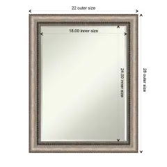 Petite Bevel Wall Mirror, Lyla Ornate Silver Frame