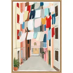 Laundry Day II by Grace Popp 16-in. W x 23-in. H. Canvas Wall Art Print Framed in Natural