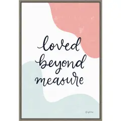 Blush Nursery II by Becky Thorns 16-in. W x 23-in. H. Canvas Wall Art Print Framed in Grey