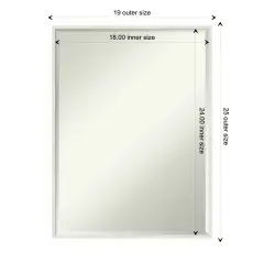 Petite Bevel Wood Wall Mirror, Lucie Frame Lucie White