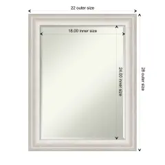 Petite Bevel Wall Mirror, Trio White Wash Silver Frame