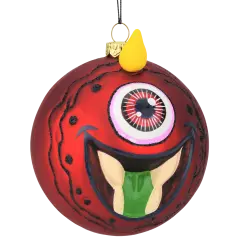 One Eyed Horned Monster Glass Bulb Halloween Ornament