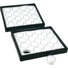 2 16 White Gem Jars Display Inserts & Stackable Tray