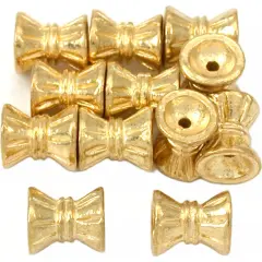 Bow Tube Beads Gold Plated Beading Part 8.5mm Approx 10