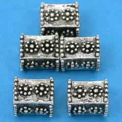 Bali Cube Daisy Beads Antique Silver Plt 10mm Approx 5
