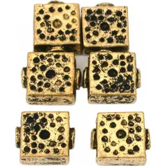 Square Beads Antique Gold Plated Tube 11mm Approx 6
